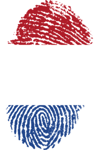 vingerafdruk met nederlandse vlag